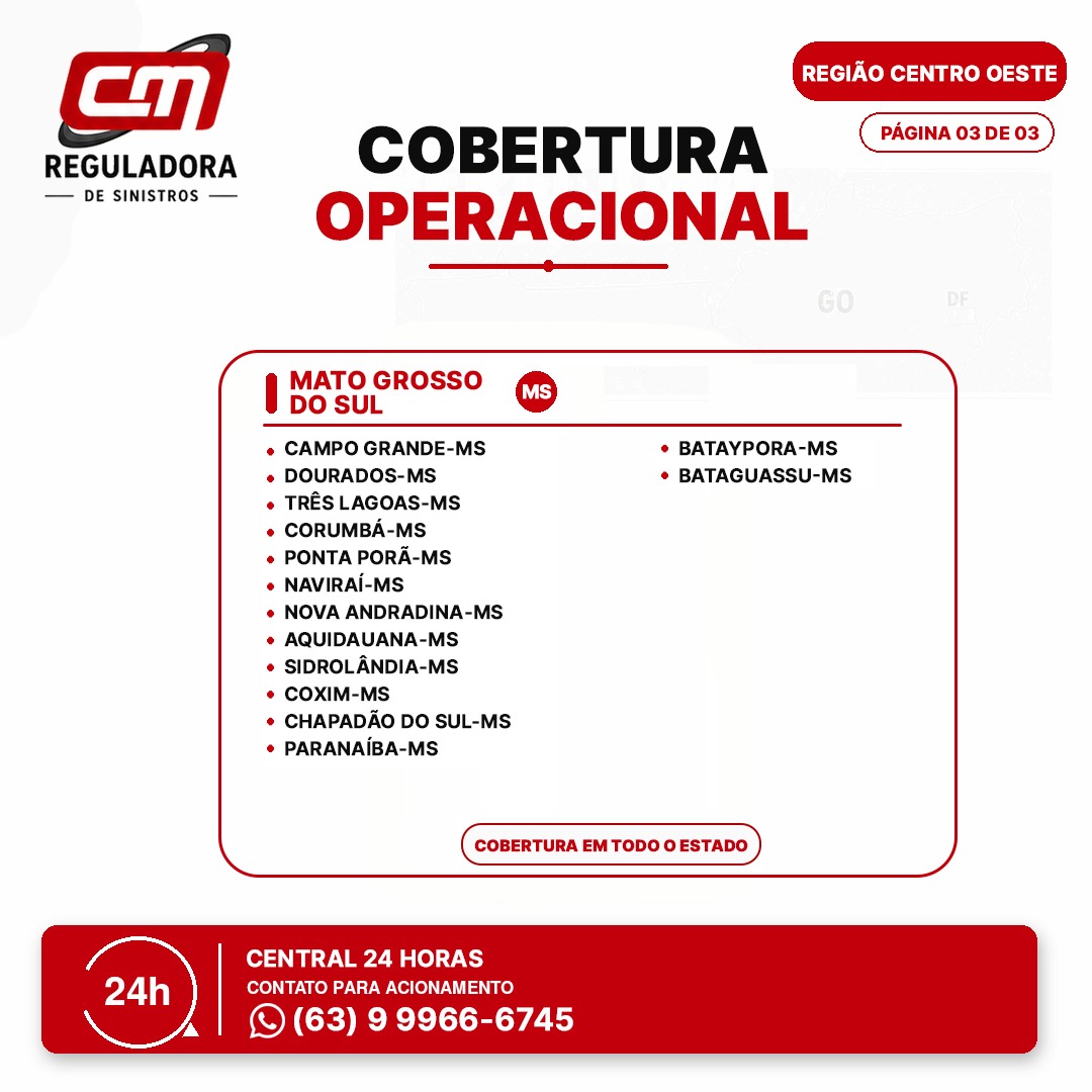 Cobertura Operacional - Região Centro-Oeste - Página 1 de 3 - Mato Grosso